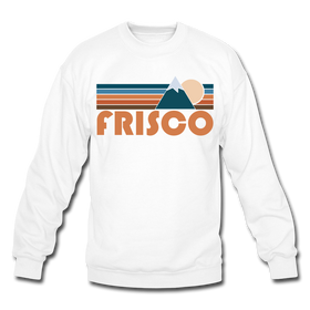 Frisco, Colorado Sweatshirt - Retro Mountain Frisco Crewneck Sweatshirt - white