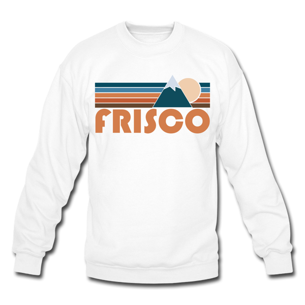 Frisco, Colorado Sweatshirt - Retro Mountain Frisco Crewneck Sweatshirt - white