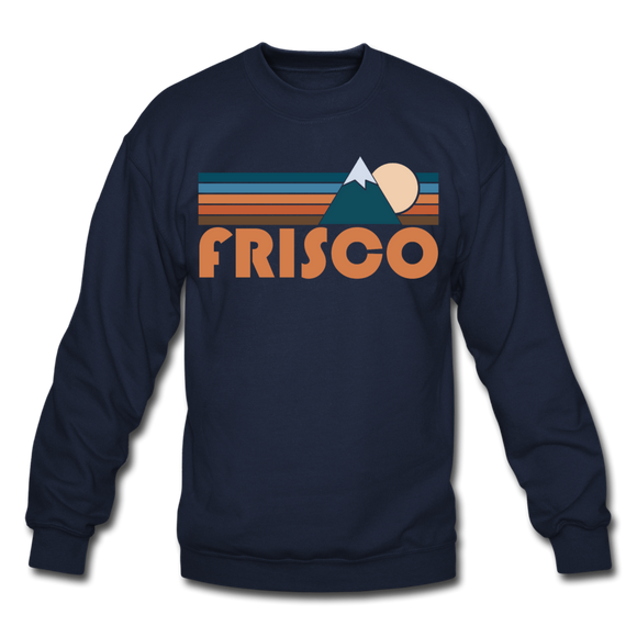 Frisco, Colorado Sweatshirt - Retro Mountain Frisco Crewneck Sweatshirt - navy