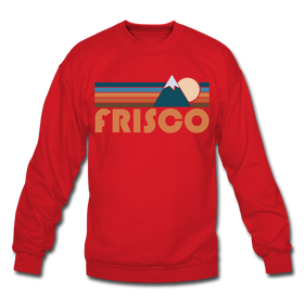 Frisco, Colorado Sweatshirt - Retro Mountain Frisco Crewneck Sweatshirt - red