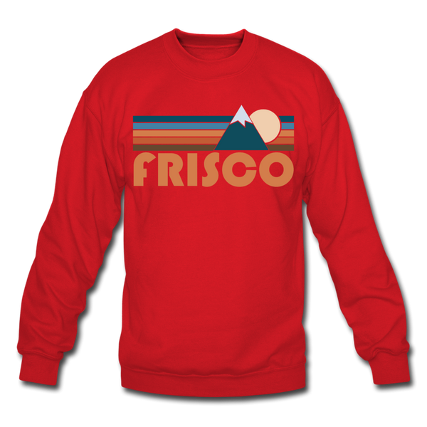 Frisco, Colorado Sweatshirt - Retro Mountain Frisco Crewneck Sweatshirt - red