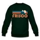 Frisco, Colorado Sweatshirt - Retro Mountain Frisco Crewneck Sweatshirt - forest green