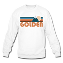 Golden, Colorado Sweatshirt - Retro Mountain Golden Crewneck Sweatshirt - white