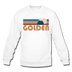 Golden, Colorado Sweatshirt - Retro Mountain Golden Crewneck Sweatshirt - white