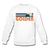 Golden, Colorado Sweatshirt - Retro Mountain Golden Crewneck Sweatshirt - white