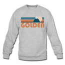 Golden, Colorado Sweatshirt - Retro Mountain Golden Crewneck Sweatshirt - heather gray