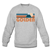Golden, Colorado Sweatshirt - Retro Mountain Golden Crewneck Sweatshirt - heather gray