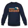 Golden, Colorado Sweatshirt - Retro Mountain Golden Crewneck Sweatshirt - navy