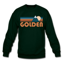 Golden, Colorado Sweatshirt - Retro Mountain Golden Crewneck Sweatshirt - forest green