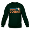 Golden, Colorado Sweatshirt - Retro Mountain Golden Crewneck Sweatshirt - forest green