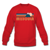 Missoula, Montana Sweatshirt - Retro Mountain Missoula Crewneck Sweatshirt - red