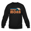 Moab, Utah Sweatshirt - Retro Mountain Moab Crewneck Sweatshirt - black