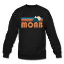 Moab, Utah Sweatshirt - Retro Mountain Moab Crewneck Sweatshirt - black