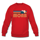 Moab, Utah Sweatshirt - Retro Mountain Moab Crewneck Sweatshirt - red