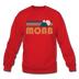 Moab, Utah Sweatshirt - Retro Mountain Moab Crewneck Sweatshirt - red