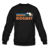 Ridgway, Colorado Sweatshirt - Retro Mountain Ridgway Crewneck Sweatshirt - black