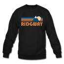 Ridgway, Colorado Sweatshirt - Retro Mountain Ridgway Crewneck Sweatshirt - black
