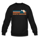 North Carolina Sweatshirt - Retro Mountain North Carolina Crewneck Sweatshirt - black