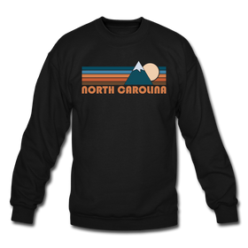 North Carolina Sweatshirt - Retro Mountain North Carolina Crewneck Sweatshirt - black