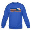 North Carolina Sweatshirt - Retro Mountain North Carolina Crewneck Sweatshirt - royal blue