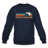 North Carolina Sweatshirt - Retro Mountain North Carolina Crewneck Sweatshirt - navy