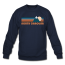 North Carolina Sweatshirt - Retro Mountain North Carolina Crewneck Sweatshirt - navy