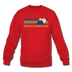 North Carolina Sweatshirt - Retro Mountain North Carolina Crewneck Sweatshirt - red