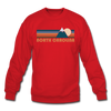 North Carolina Sweatshirt - Retro Mountain North Carolina Crewneck Sweatshirt - red