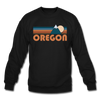 Oregon Sweatshirt - Retro Mountain Oregon Crewneck Sweatshirt - black
