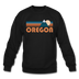 Oregon Sweatshirt - Retro Mountain Oregon Crewneck Sweatshirt - black