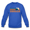 Oregon Sweatshirt - Retro Mountain Oregon Crewneck Sweatshirt - royal blue
