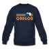 Oregon Sweatshirt - Retro Mountain Oregon Crewneck Sweatshirt - navy