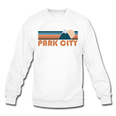 Park City, Utah Sweatshirt - Retro Mountain Park City Crewneck Sweatshirt - white