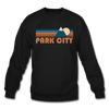 Park City, Utah Sweatshirt - Retro Mountain Park City Crewneck Sweatshirt - black