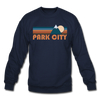Park City, Utah Sweatshirt - Retro Mountain Park City Crewneck Sweatshirt - navy