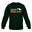 Park City, Utah Sweatshirt - Retro Mountain Park City Crewneck Sweatshirt - forest green