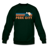 Park City, Utah Sweatshirt - Retro Mountain Park City Crewneck Sweatshirt - forest green