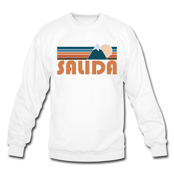 Salida, Colorado Sweatshirt - Retro Mountain Salida Crewneck Sweatshirt - white