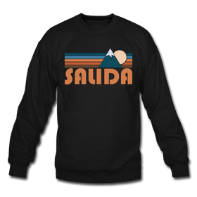 Salida, Colorado Sweatshirt - Retro Mountain Salida Crewneck Sweatshirt - black