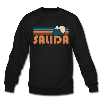 Salida, Colorado Sweatshirt - Retro Mountain Salida Crewneck Sweatshirt - black