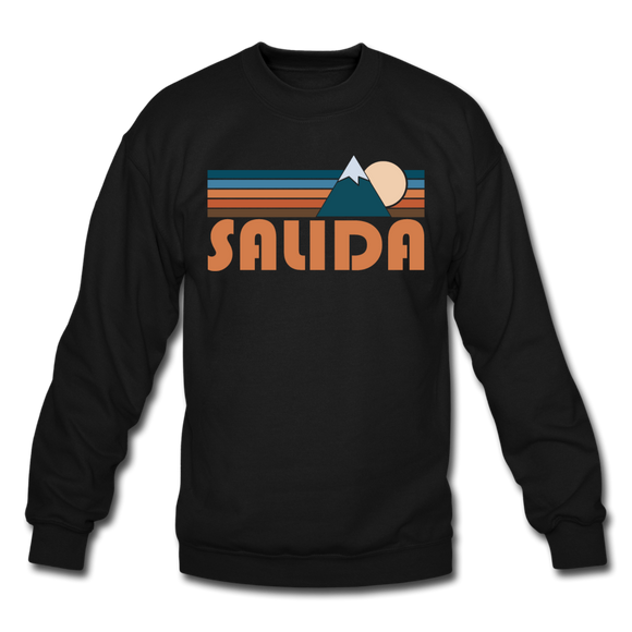 Salida, Colorado Sweatshirt - Retro Mountain Salida Crewneck Sweatshirt - black