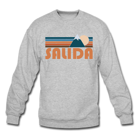 Salida, Colorado Sweatshirt - Retro Mountain Salida Crewneck Sweatshirt - heather gray