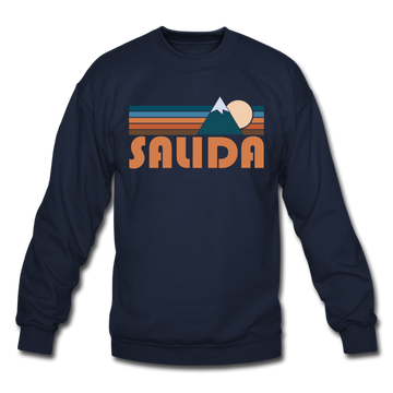 Salida, Colorado Sweatshirt - Retro Mountain Salida Crewneck Sweatshirt - navy