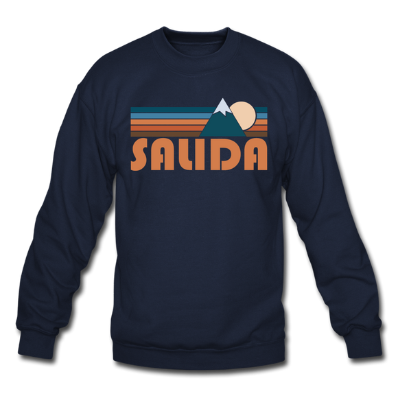 Salida, Colorado Sweatshirt - Retro Mountain Salida Crewneck Sweatshirt - navy
