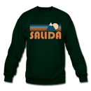 Salida, Colorado Sweatshirt - Retro Mountain Salida Crewneck Sweatshirt - forest green