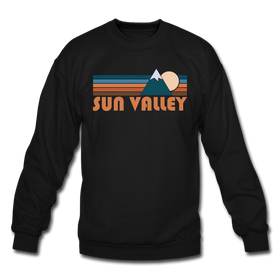 Sun Valley, Idaho Sweatshirt - Retro Mountain Sun Valley Crewneck Sweatshirt - black