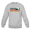 Sun Valley, Idaho Sweatshirt - Retro Mountain Sun Valley Crewneck Sweatshirt - heather gray