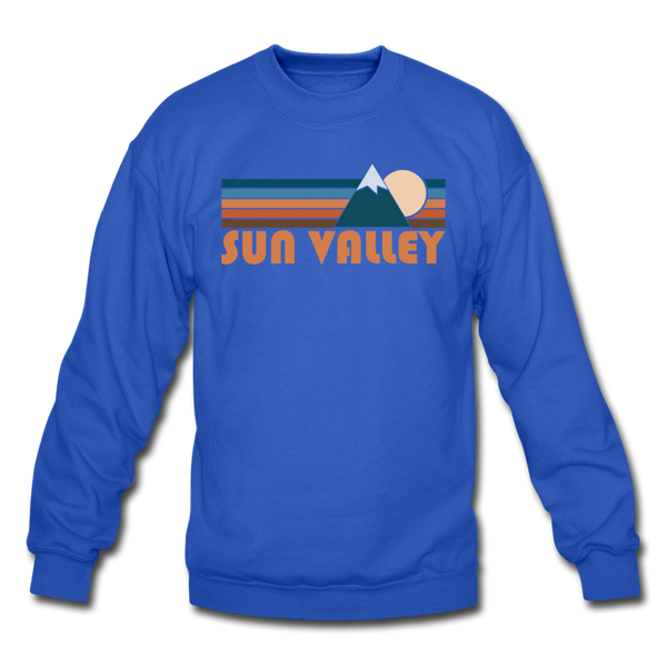Sun Valley, Idaho Sweatshirt - Retro Mountain Sun Valley Crewneck Sweatshirt - royal blue