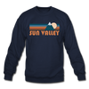 Sun Valley, Idaho Sweatshirt - Retro Mountain Sun Valley Crewneck Sweatshirt - navy