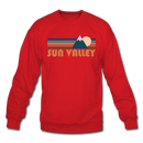 Sun Valley, Idaho Sweatshirt - Retro Mountain Sun Valley Crewneck Sweatshirt - red